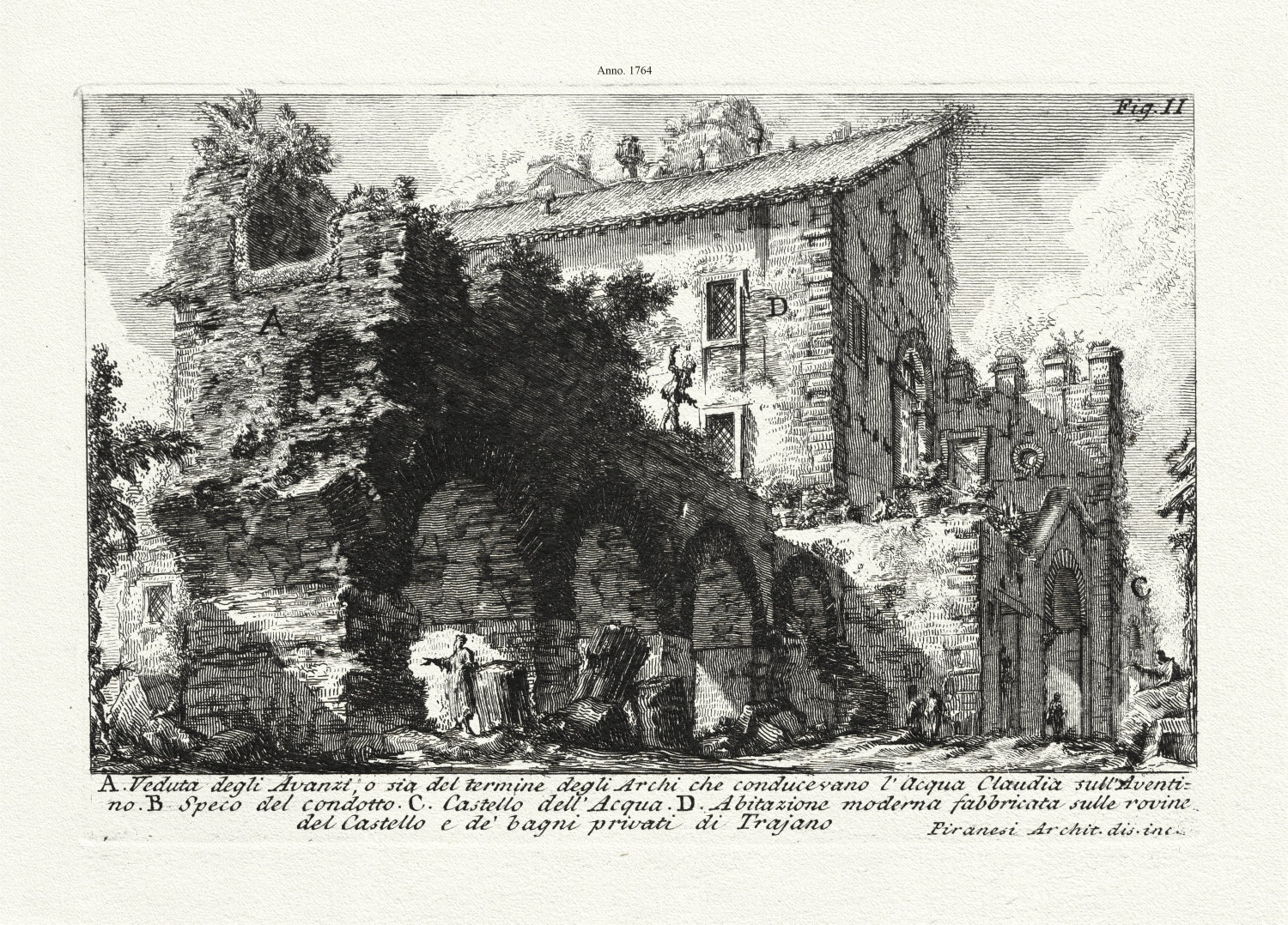 Roman Empire: Giovanni Battista Piranesi, Veduta degli Avanzi, o sia del termine degli Archi che conducevano l'Acqua, 1764 - The Map Chest