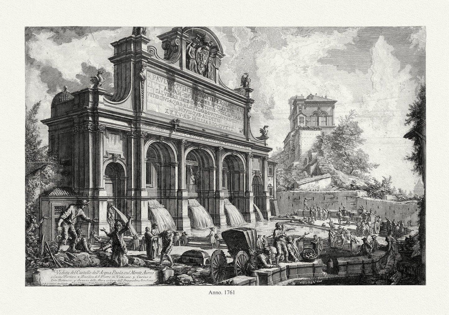 Roman Empire: Giovanni Battista Piranesi, Veduta del Castello dell' Acqua Paola sul Monte Aureo,1751 - The Map Chest