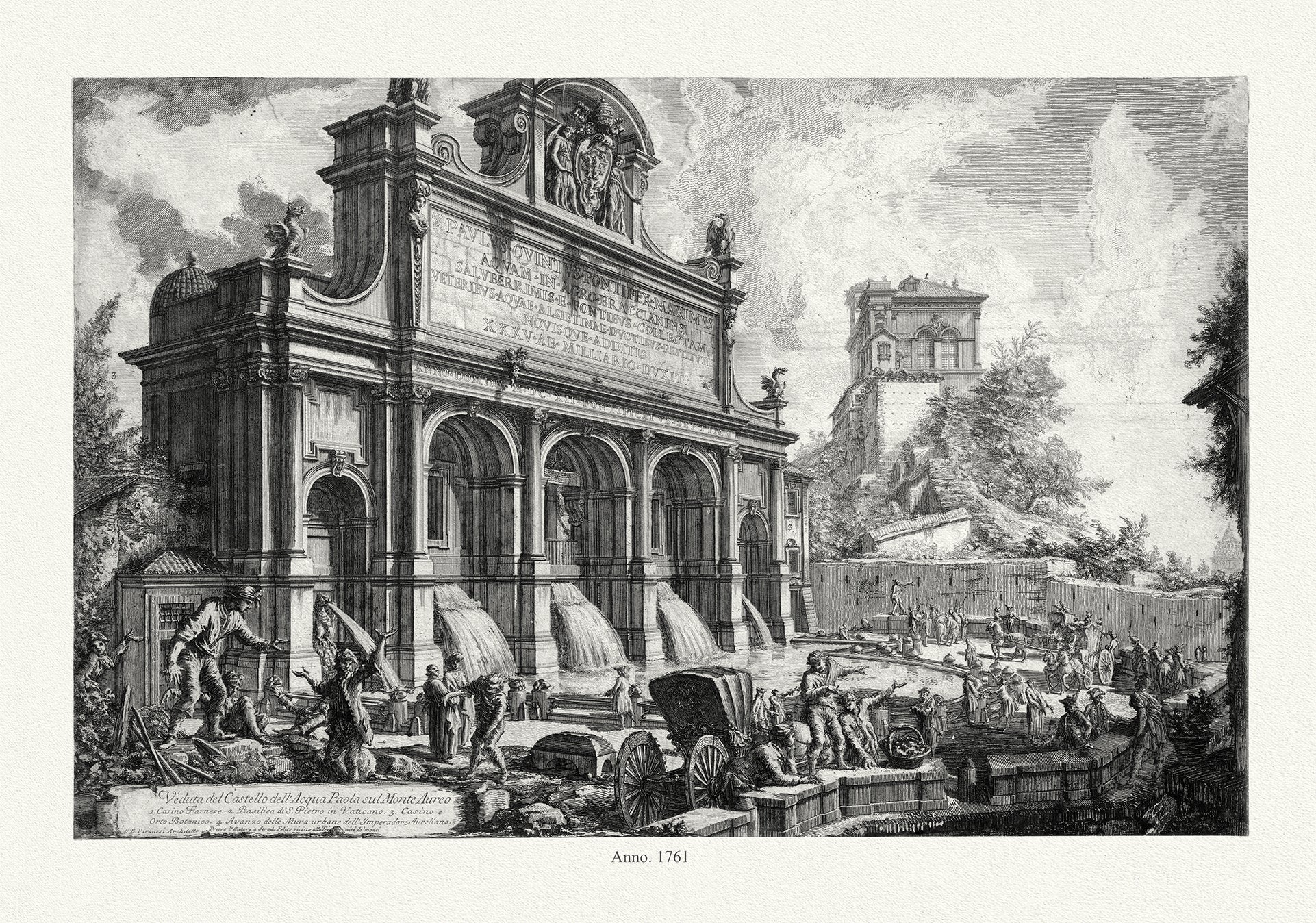 Roman Empire: Giovanni Battista Piranesi, Veduta del Castello dell' Acqua Paola sul Monte Aureo,1751 - The Map Chest