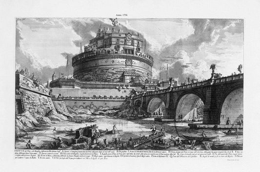 Roman Empire: Giovanni Battista Piranesi, Veduta del Ponte e del mausoleo,1756 - The Map Chest