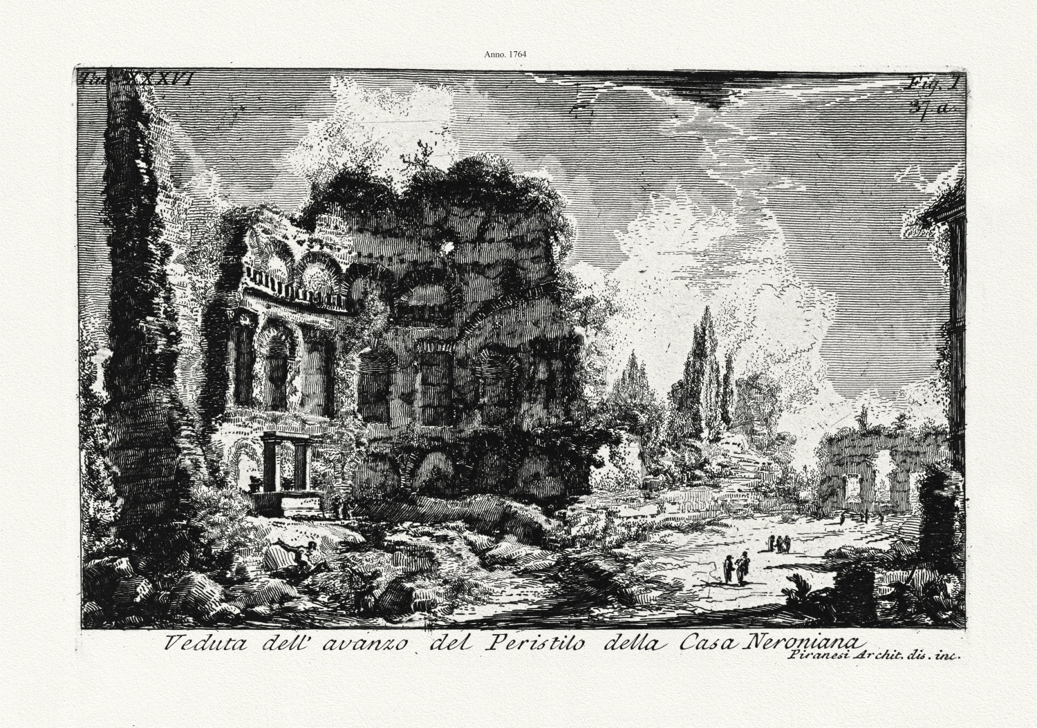 Roman Empire: Giovanni Battista Piranesi, Veduta Dell' Avanzo Del Peristilo Della Casa Neroniana, 1764 - The Map Chest