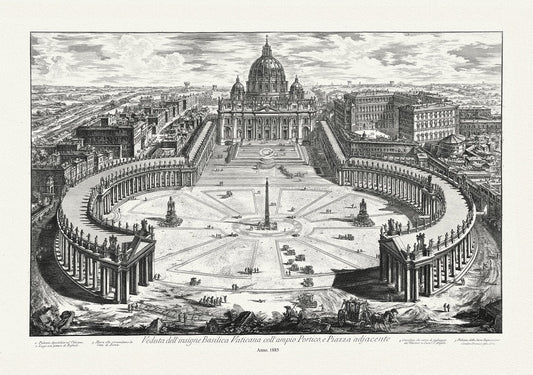Roman Empire: Giovanni Battista Piranesi, Veduta dell insigne Basilica Vaticana etc.,1885 - The Map Chest