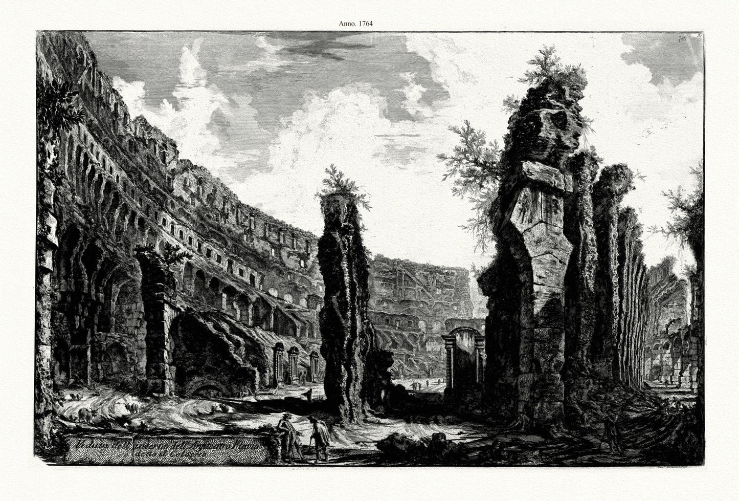 Roman Empire: Giovanni Battista Piranesi, Veduta Dell' Interno Dell' Anfiteatro Flavio Detto Il Colosseo, 1764 - The Map Chest