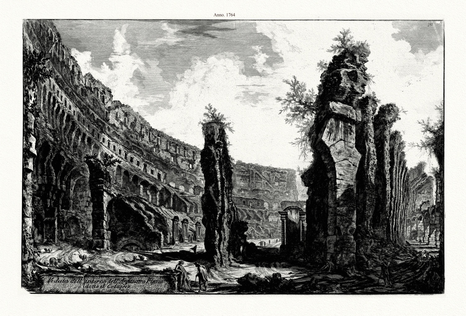 Roman Empire: Giovanni Battista Piranesi, Veduta Dell' Interno Dell' Anfiteatro Flavio Detto Il Colosseo, 1764 - The Map Chest