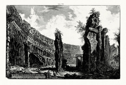 Roman Empire: Giovanni Battista Piranesi, Veduta Dell' Interno Dell' Anfiteatro Flavio Detto Il Colosseo, 1764 - The Map Chest