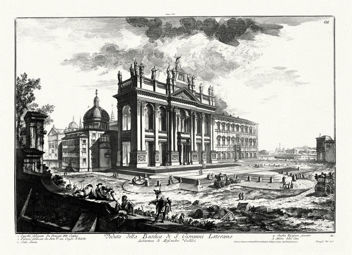 Roman Empire: Giovanni Battista Piranesi, Veduta Della Basilica di S. Giovanni Laterano, 1748 - The Map Chest