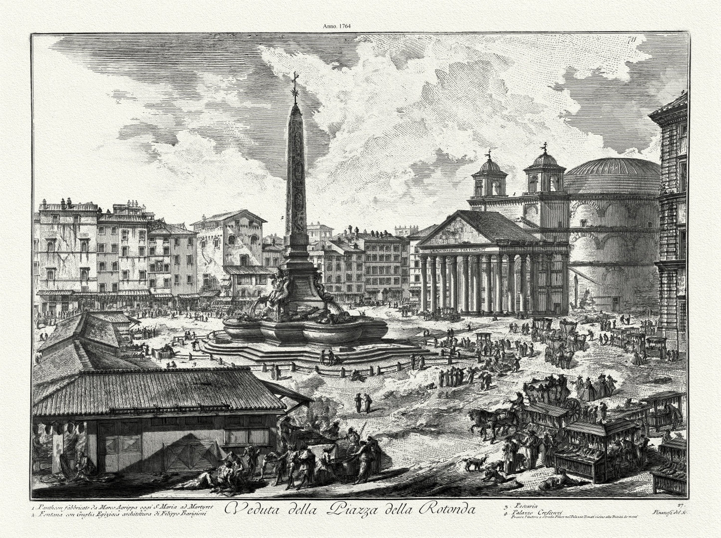 Roman Empire: Giovanni Battista Piranesi, Veduta Della Piazza della Rotunda, 1764 - The Map Chest