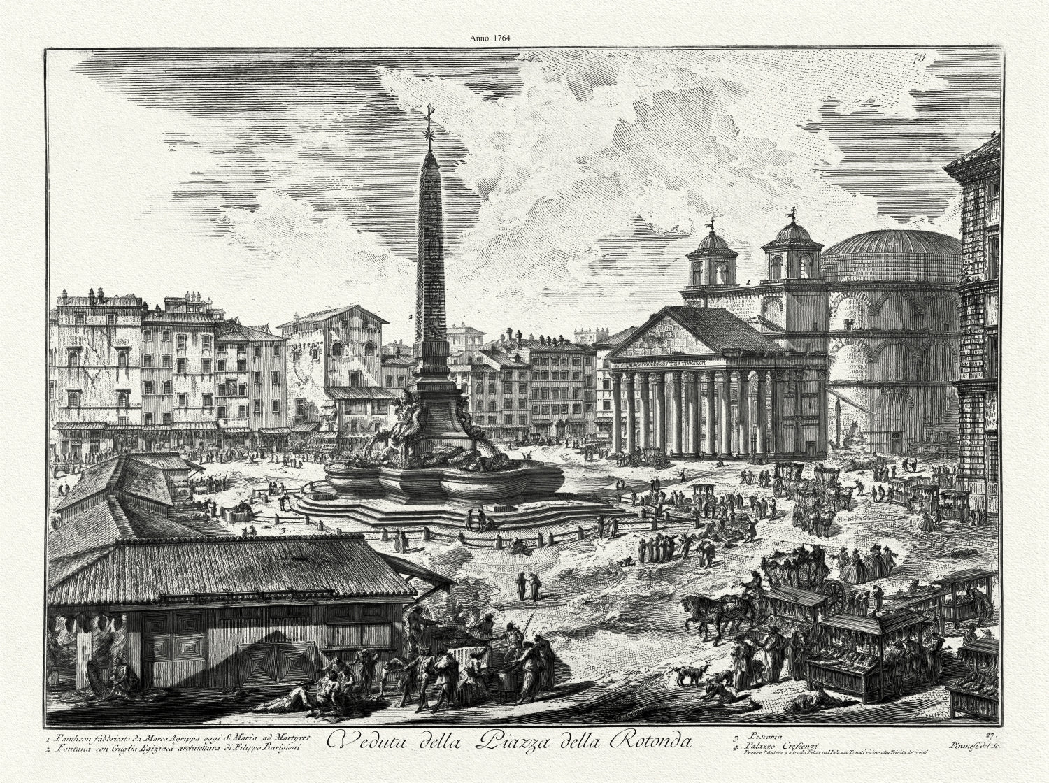 Roman Empire: Giovanni Battista Piranesi, Veduta Della Piazza della Rotunda, 1764 - The Map Chest