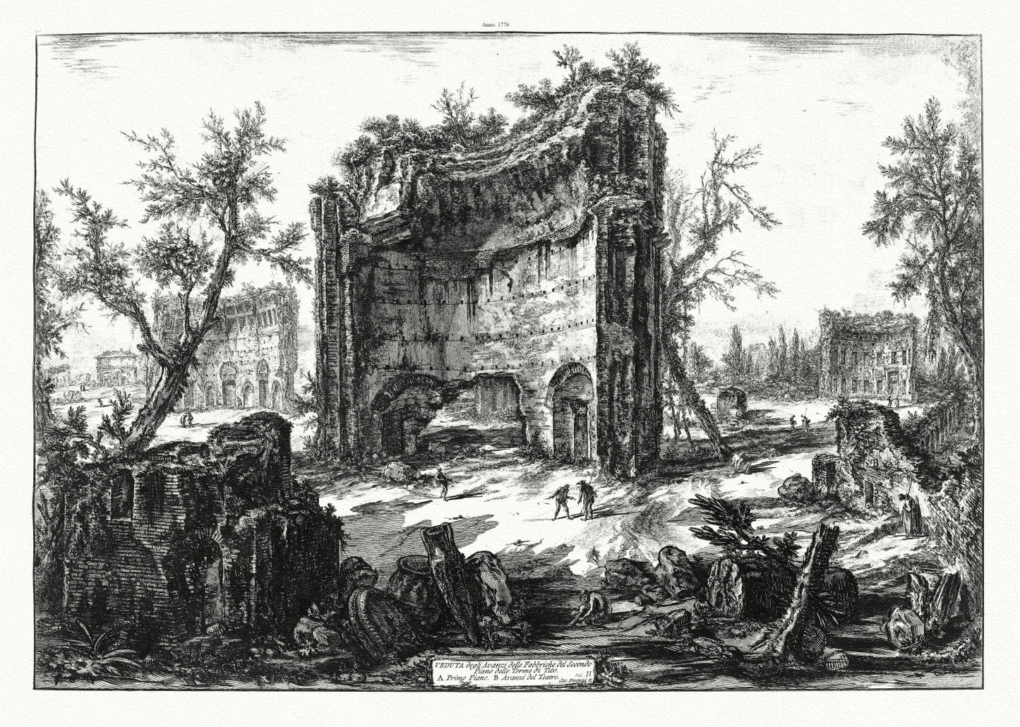 Roman Empire: Giovanni Battista Piranesi, Veduta delle Terme di Tito, 1776 - The Map Chest