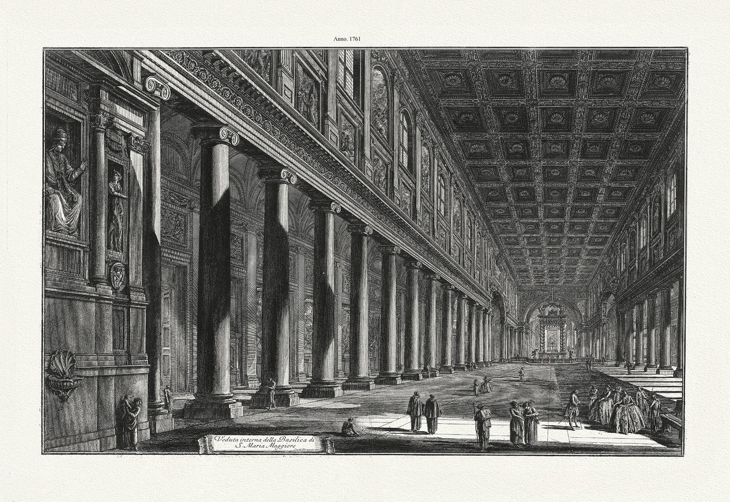 Roman Empire: Giovanni Battista Piranesi , Veduta Interna dell Basilica di S. Maria Maggiore, 1761 - The Map Chest