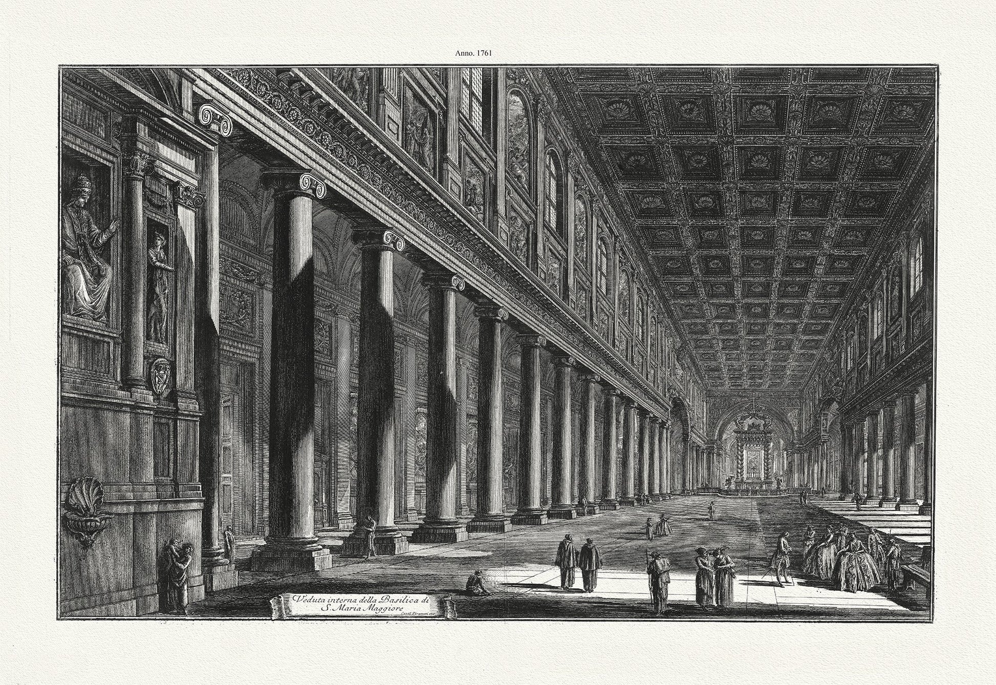 Roman Empire: Giovanni Battista Piranesi , Veduta Interna dell Basilica di S. Maria Maggiore, 1761 - The Map Chest