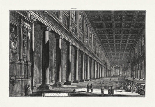 Roman Empire: Giovanni Battista Piranesi , Veduta Interna dell Basilica di S. Maria Maggiore, 1761 - The Map Chest