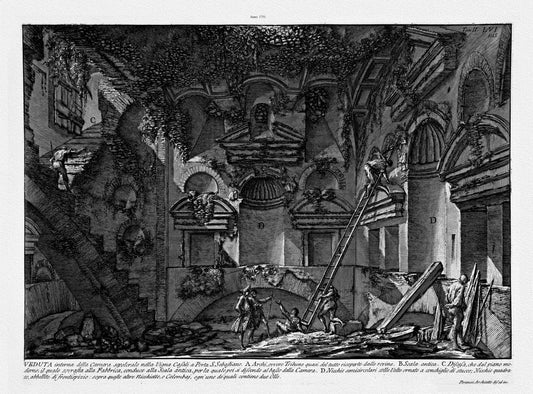 Roman Empire: Giovanni Battista Piranesi, Veduta Interna Della Camera Sepolcrale Nella Vigna Casali A Porta S. Sebastiano, 1751 - The Map Chest