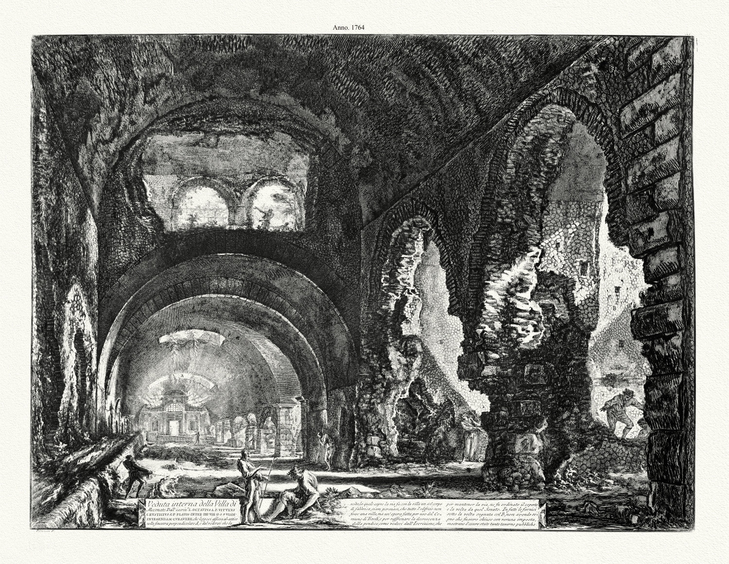 Roman Empire: Giovanni Battista Piranesi, Veduta Interna Della Villa Di Mecenate, 1764 - The Map Chest