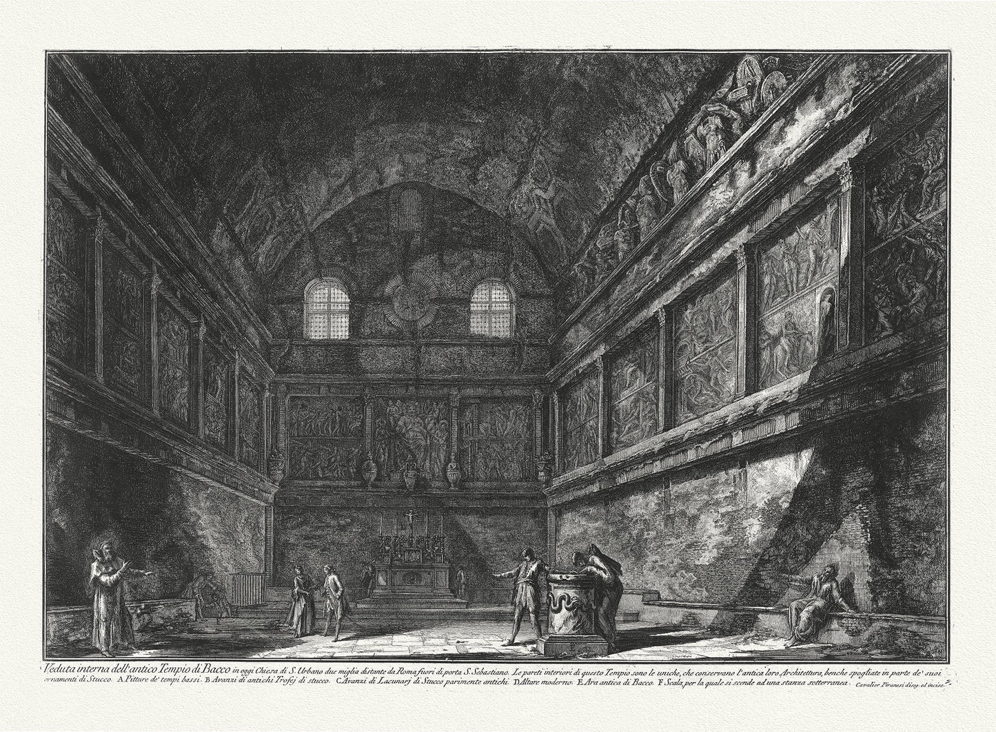 Roman Empire: Giovanni Battista Piranesi, Veduta Interna dell'antico Tempio di Bacco (Bacchus), 1785 - The Map Chest