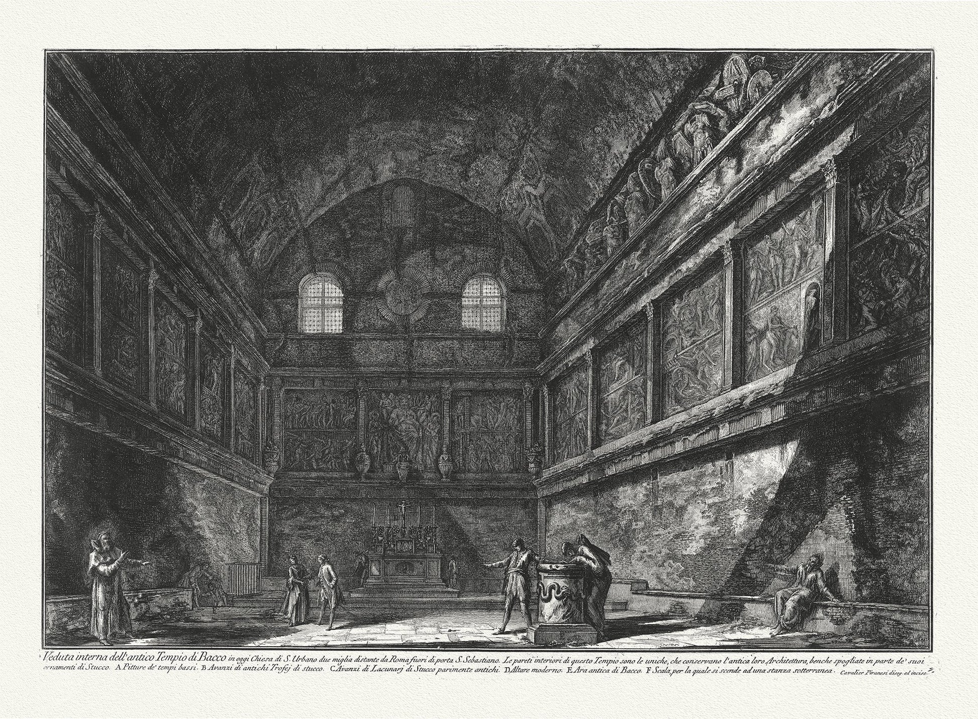 Roman Empire: Giovanni Battista Piranesi, Veduta Interna dell'antico Tempio di Bacco (Bacchus), 1785 - The Map Chest