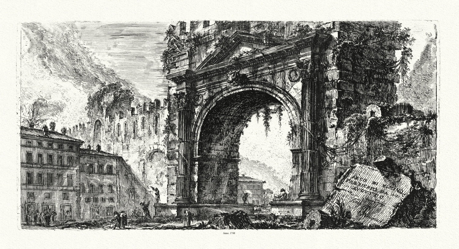 Roman Empire: Giovanni Battista Piranesi, Vedute di Roma, Arco di Rimino fabbricato da Augusto, 1748 - The Map Chest