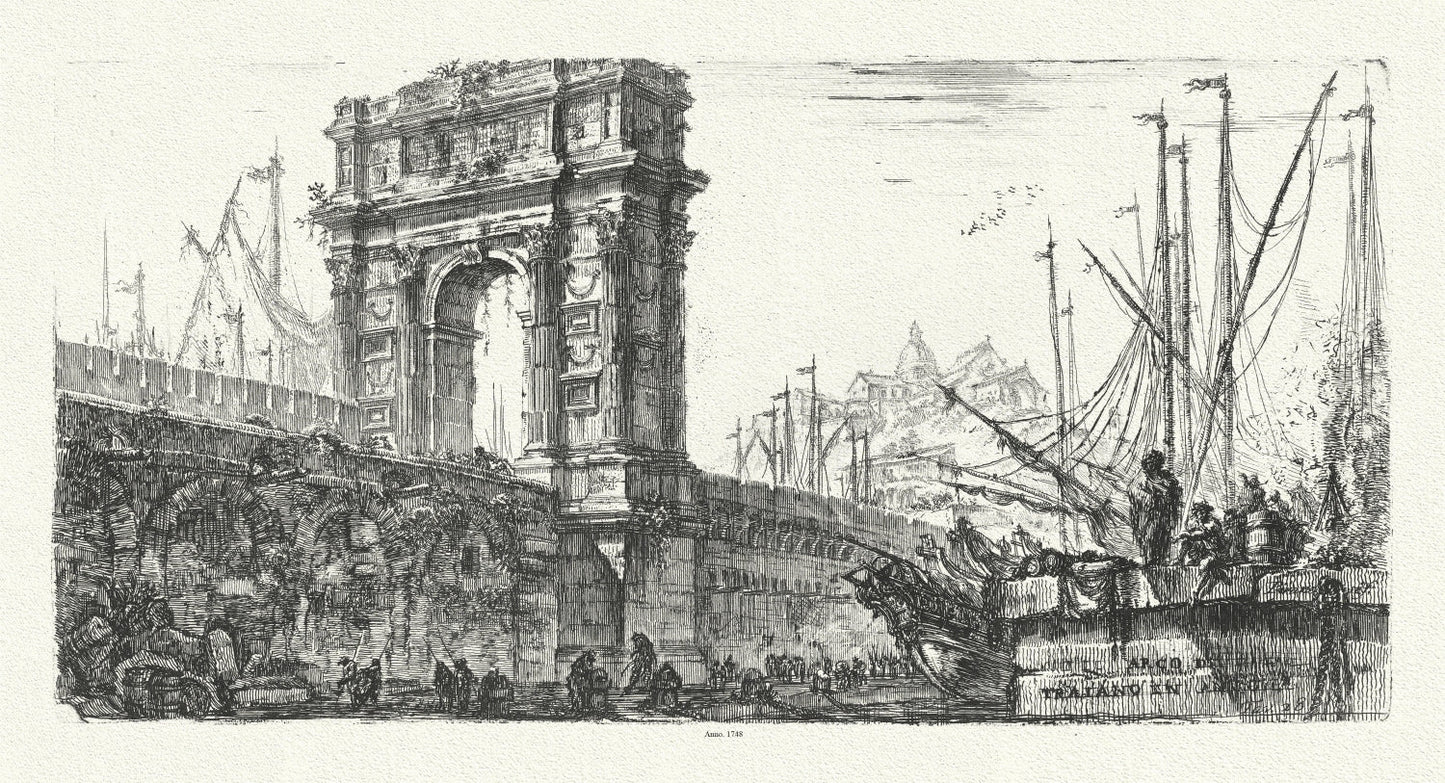 Roman Empire: Giovanni Battista Piranesi, Vedute di Roma, Arco di Trajoano in Ancona, 1748 - The Map Chest