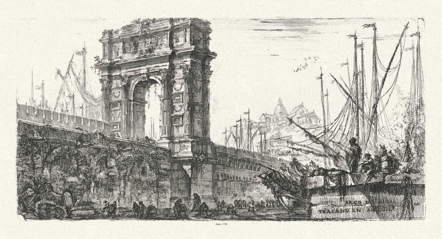 Roman Empire: Giovanni Battista Piranesi, Vedute di Roma, Arco di Trajoano in Ancona, 1748 - The Map Chest