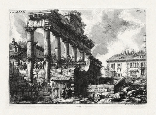 Roman Empire: Giovanni Battista Piranesi, Vedute di Roma, Avanco del Tempio della Concordia, 1751 - The Map Chest