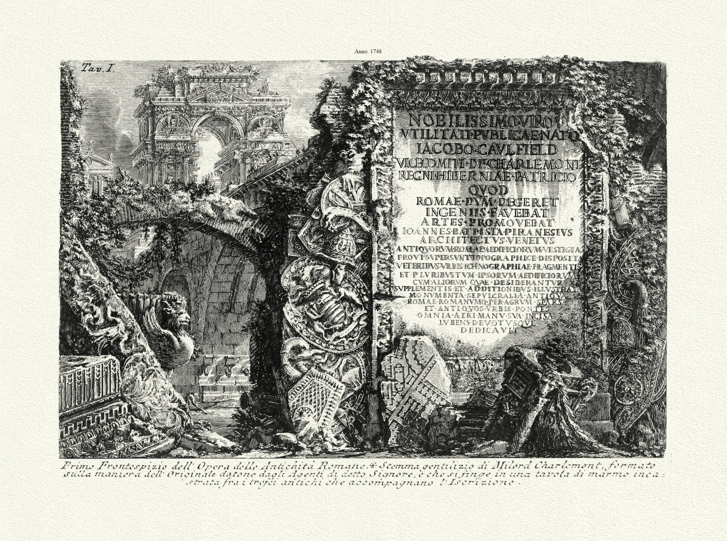 Roman Empire: Giovanni Battista Piranesi, Vedute di Roma, Fronticepizio dell'Opera delle Antichi Romani, 1748 - The Map Chest