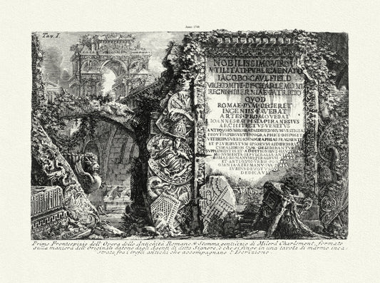 Roman Empire: Giovanni Battista Piranesi, Vedute di Roma, Fronticepizio dell'Opera delle Antichi Romani, 1748 - The Map Chest
