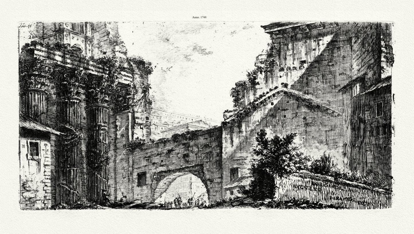 Roman Empire: Giovanni Battista Piranesi, Vedute di Roma, No. XV, Foro di Augusto, 1748 Ver. II - The Map Chest