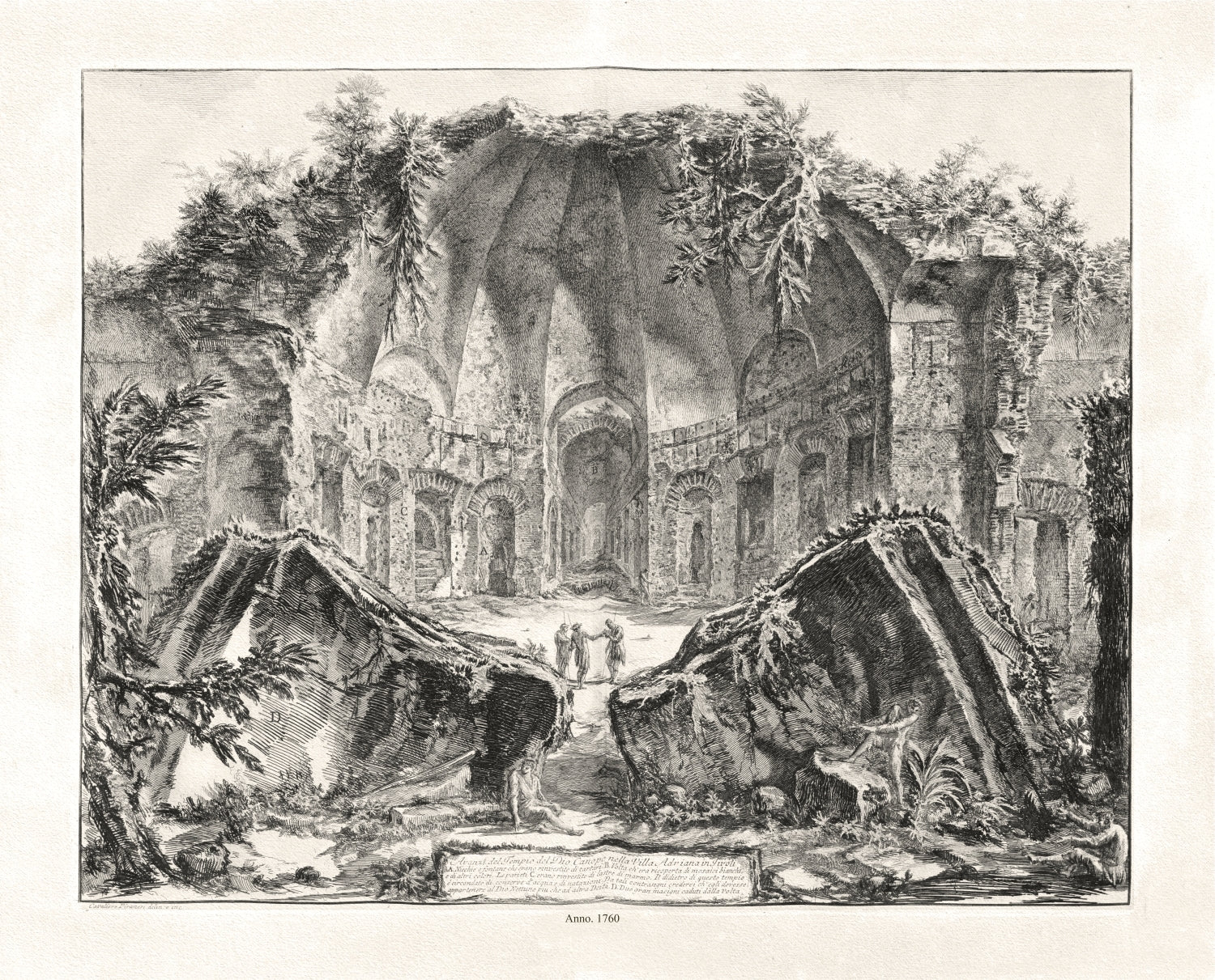 Roman Empire: Giovanni Battista Piranesi, Vedute di Roma, Remains of the Temple of the God Canopus at Hadrian's Villa in Tivoli, c. 1760 - The Map Chest
