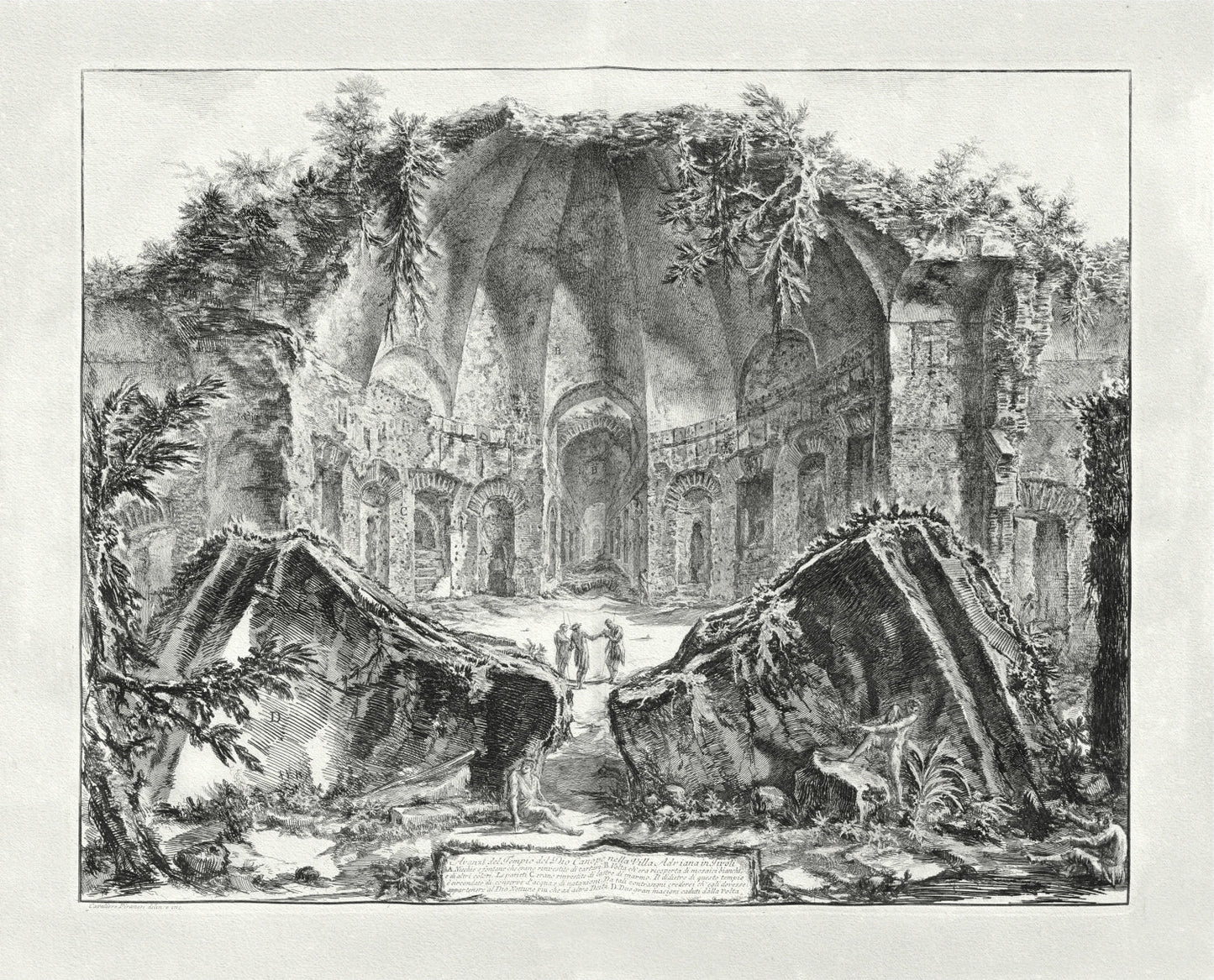 Roman Empire: Giovanni Battista Piranesi, Vedute di Roma, Remains of the Temple of the God Canopus at Hadrian's Villa in Tivoli, c. 1760a - The Map Chest