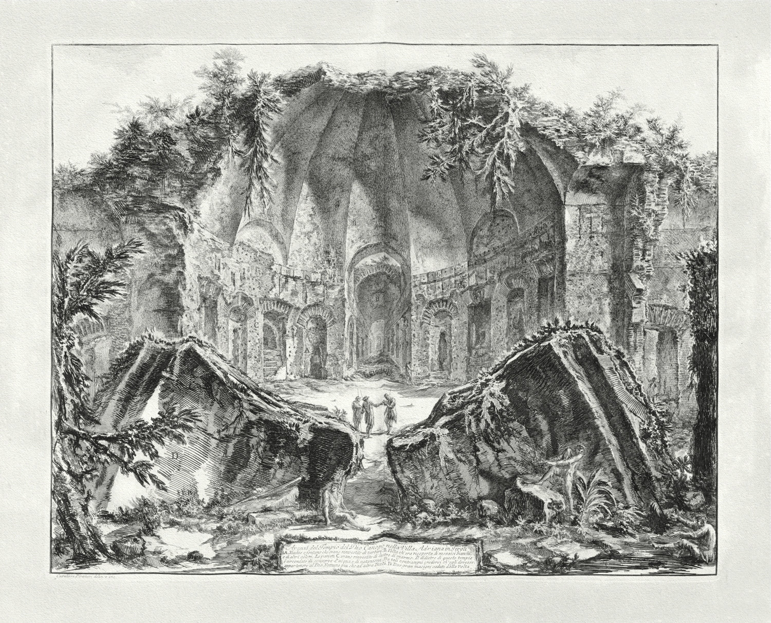 Roman Empire: Giovanni Battista Piranesi, Vedute di Roma, Remains of the Temple of the God Canopus at Hadrian's Villa in Tivoli, c. 1760a - The Map Chest