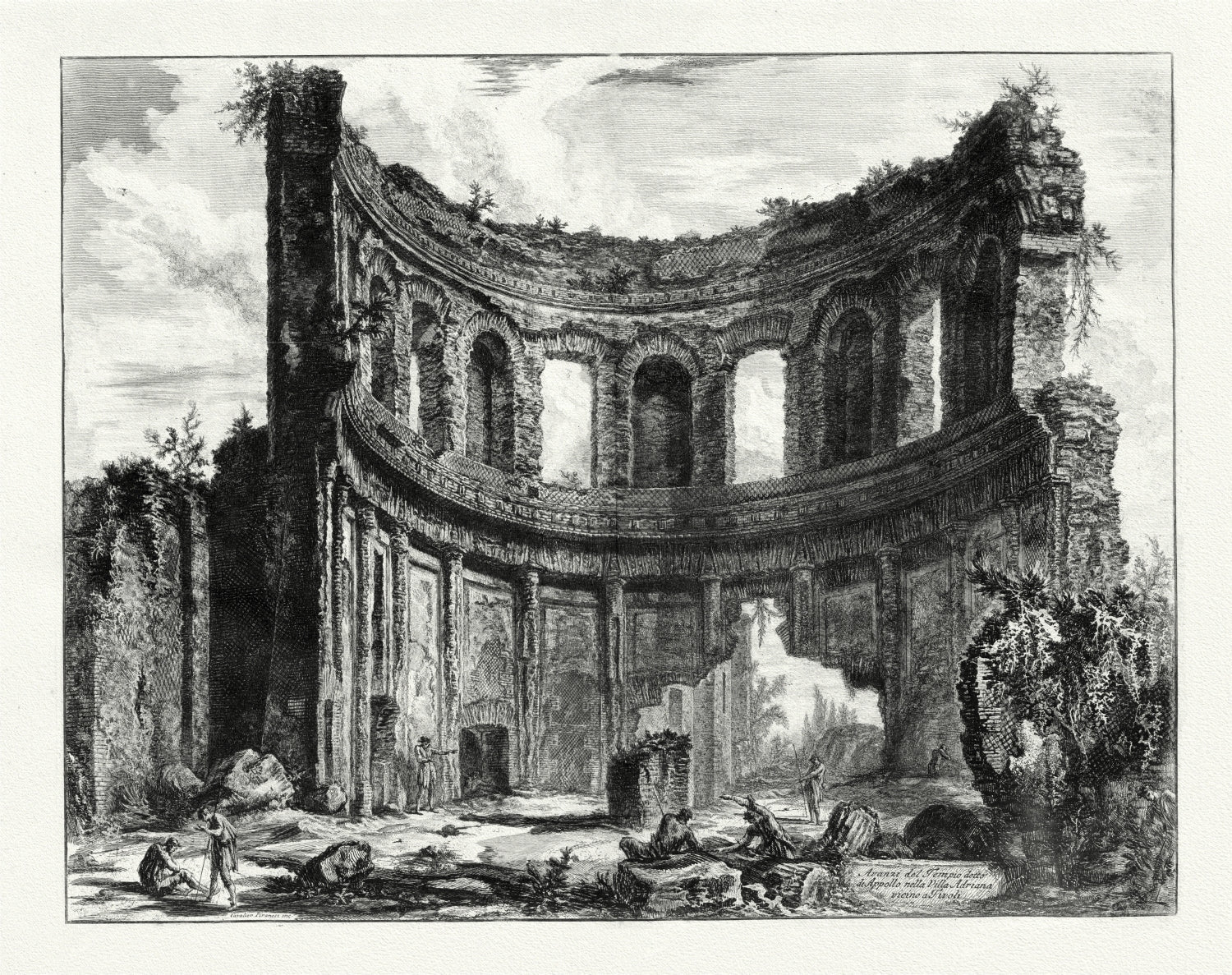 Roman Empire: Giovanni Battista Piranesi, Vedute di Roma, Remains of the Temple said to be of Apollo near Hadrian's Villa, c. 1760 - The Map Chest