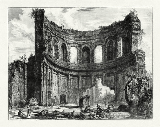 Roman Empire: Giovanni Battista Piranesi, Vedute di Roma, Remains of the Temple said to be of Apollo near Hadrian's Villa, c. 1760 - The Map Chest