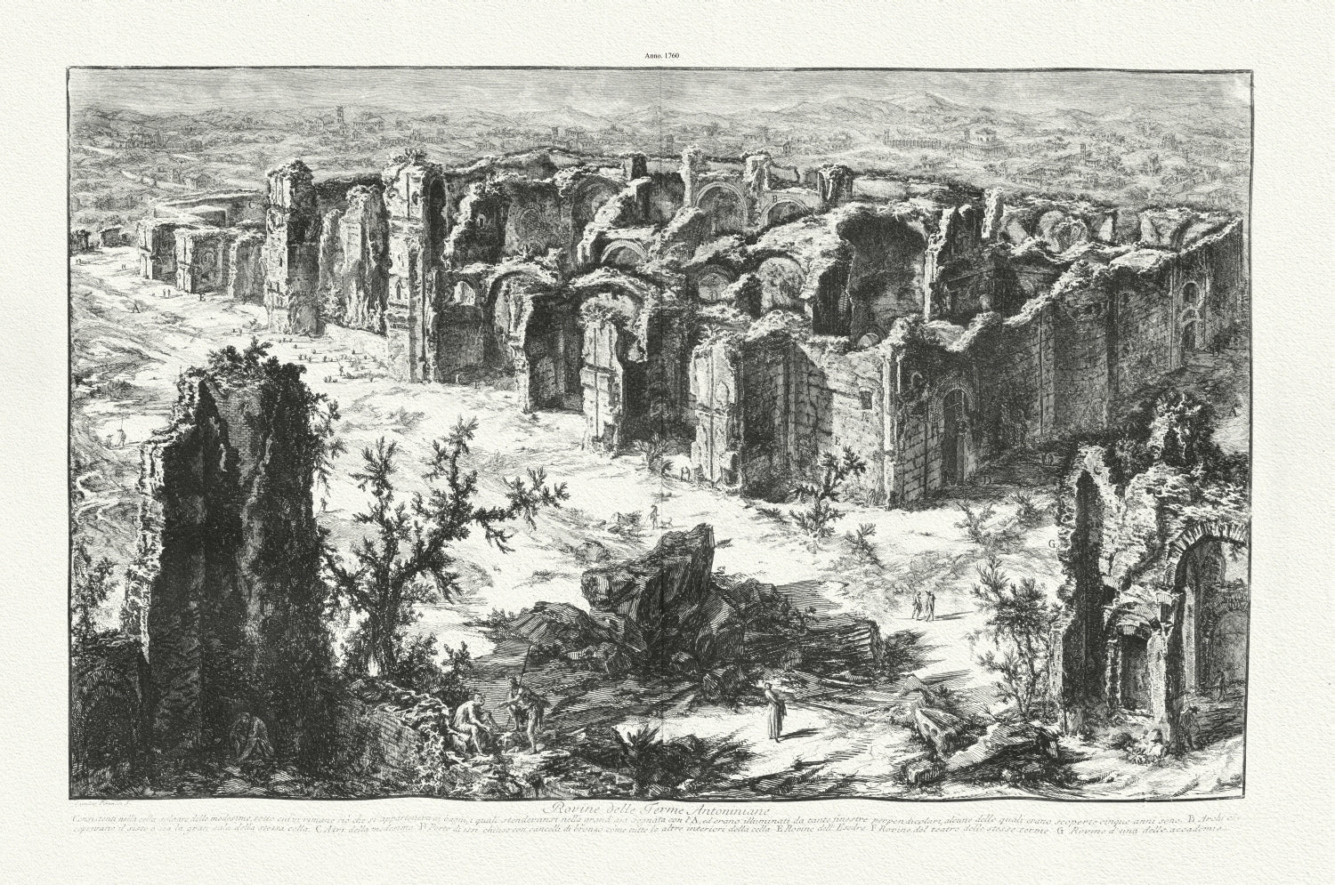 Roman Empire: Giovanni Battista Piranesi, Vedute di Roma, Ruins of the Antonine Baths, c. 1760 - The Map Chest