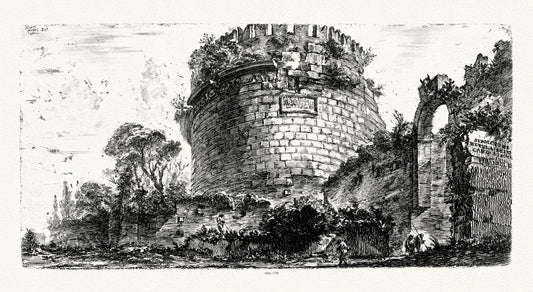 Roman Empire: Giovanni Battista Piranesi, Vedute di Roma, Sepulcro di Metella detto Capo di Bove, 1748 - The Map Chest