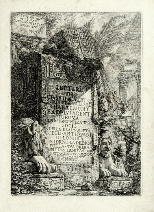 Roman Empire: Giovanni Battista Piranesi, Vedute di Roma, Tablet Frontispiece, c. 1760 - The Map Chest