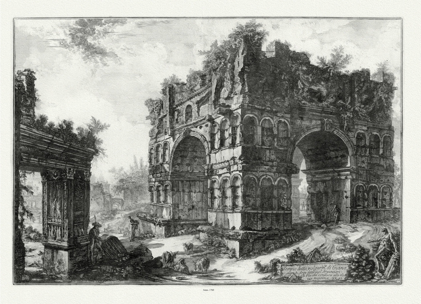 Roman Empire: Giovanni Battista Piranesi, Vedute di Roma, Temple, commonly called the Temple of Janus, c. 1760 - The Map Chest