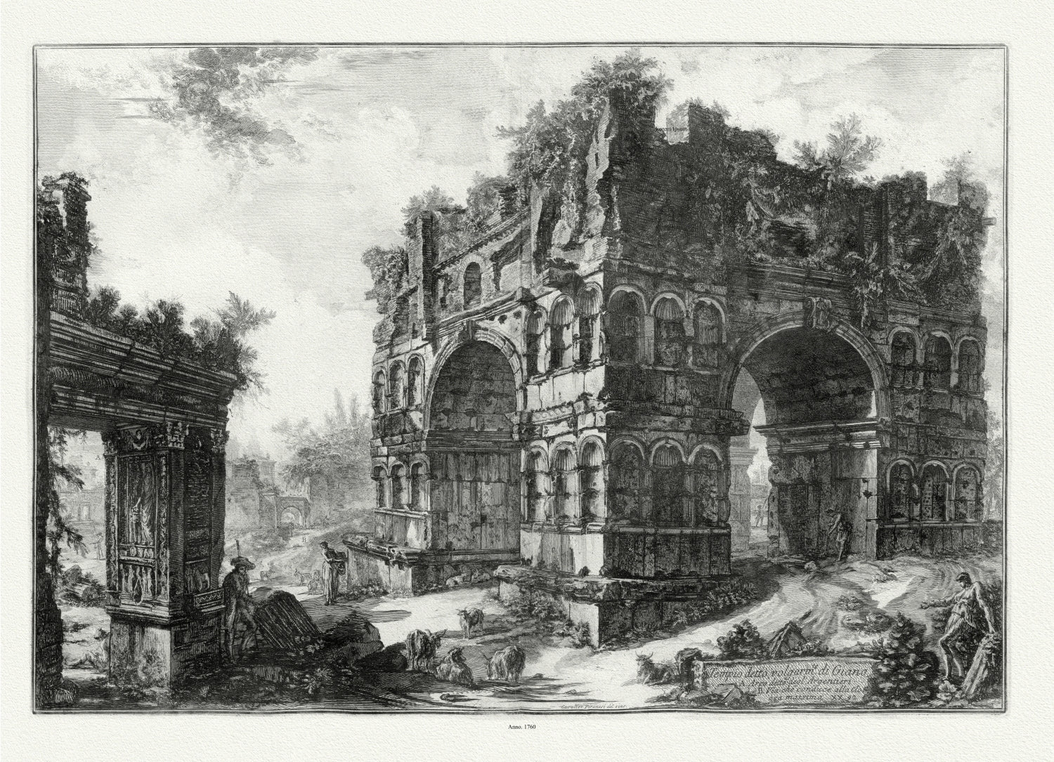 Roman Empire: Giovanni Battista Piranesi, Vedute di Roma, Temple, commonly called the Temple of Janus, c. 1760 - The Map Chest