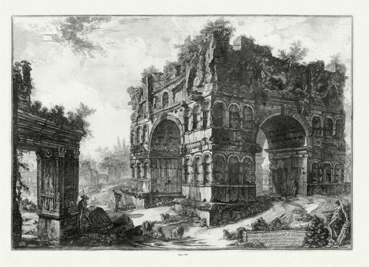Roman Empire: Giovanni Battista Piranesi, Vedute di Roma, Temple, commonly called the Temple of Janus, c. 1760 - The Map Chest