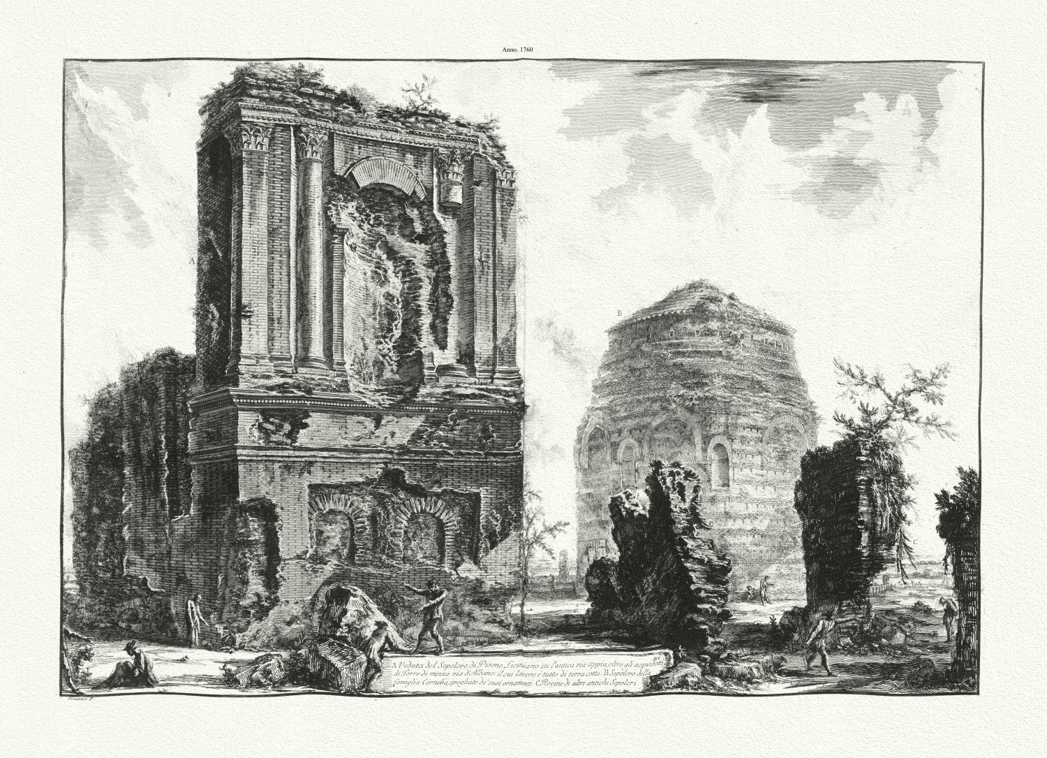 Roman Empire: Giovanni Battista Piranesi, Vedute di Roma, Tombs of Licinianus and the Cornelii, c. 1760 - The Map Chest