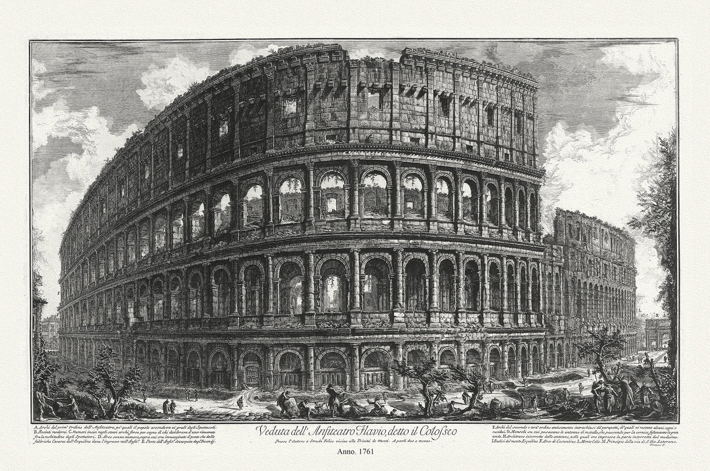 Roman Empire: Giovanni Battista Piranesi, Vedute di Roma, View of the Colosseum, c. 1760 Ver. 2 - The Map Chest