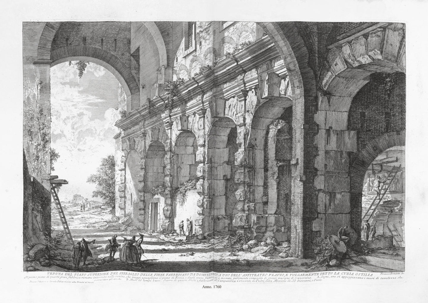 Roman Empire: Giovanni Battista Piranesi, View of the Animal Cages Built by Emperor Domitian for the Colosseum, c. 1760 - The Map Chest