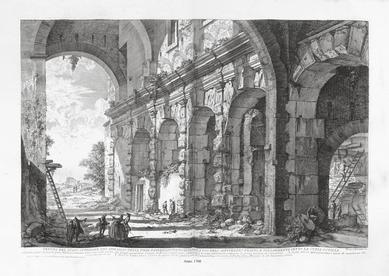 Roman Empire: Giovanni Battista Piranesi, View of the Animal Cages Built by Emperor Domitian for the Colosseum, c. 1760 - The Map Chest