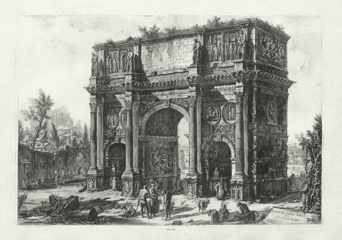 Roman Empire: Giovanni Battista Piranesi, View of the Arch of Constantine, c. 1760 - The Map Chest