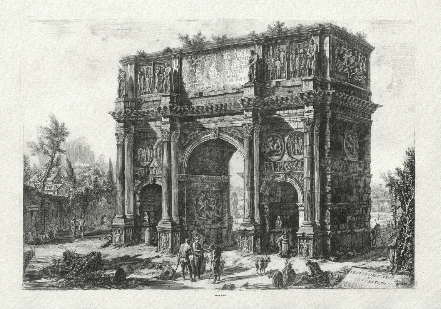 Roman Empire: Giovanni Battista Piranesi, View of the Arch of Constantine, c. 1760 - The Map Chest