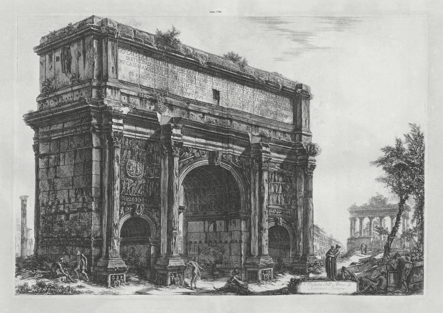 Roman Empire: Giovanni Battista Piranesi, View of the Arch of Septimius Severus, c. 1760 - The Map Chest