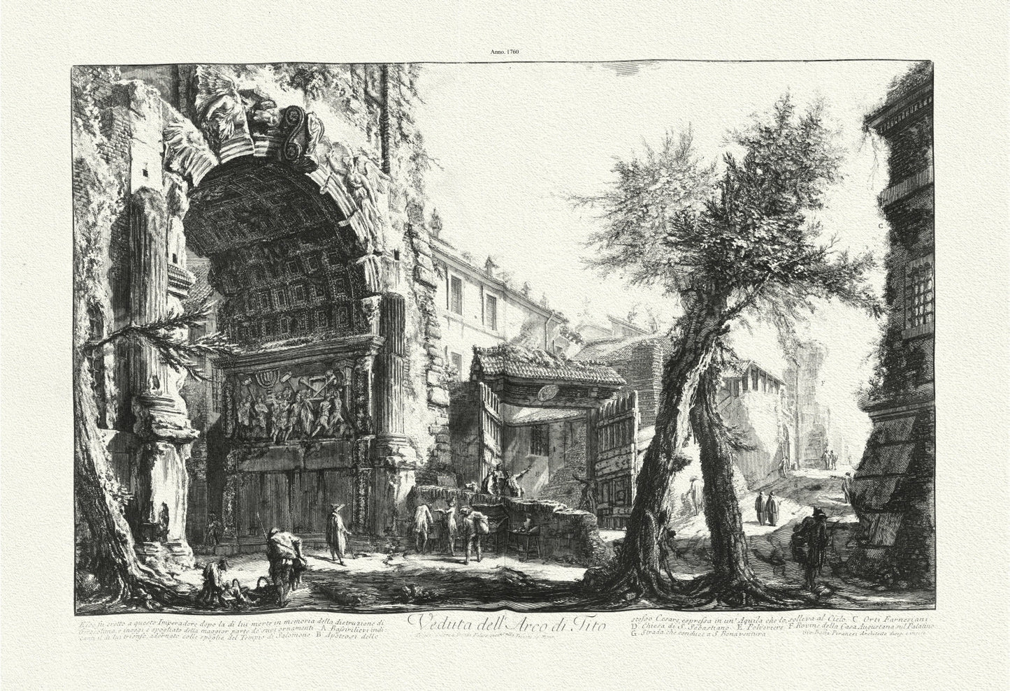 Roman Empire: Giovanni Battista Piranesi, View of the Arch of Titus, c. 1760 - The Map Chest
