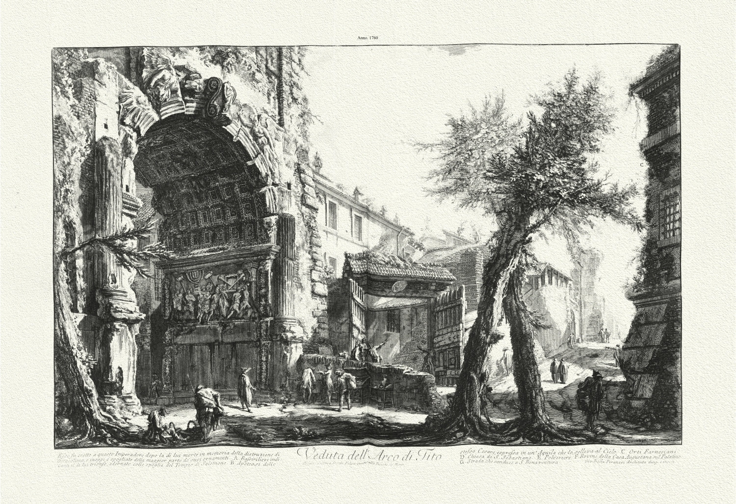 Roman Empire: Giovanni Battista Piranesi, View of the Arch of Titus, c. 1760 - The Map Chest