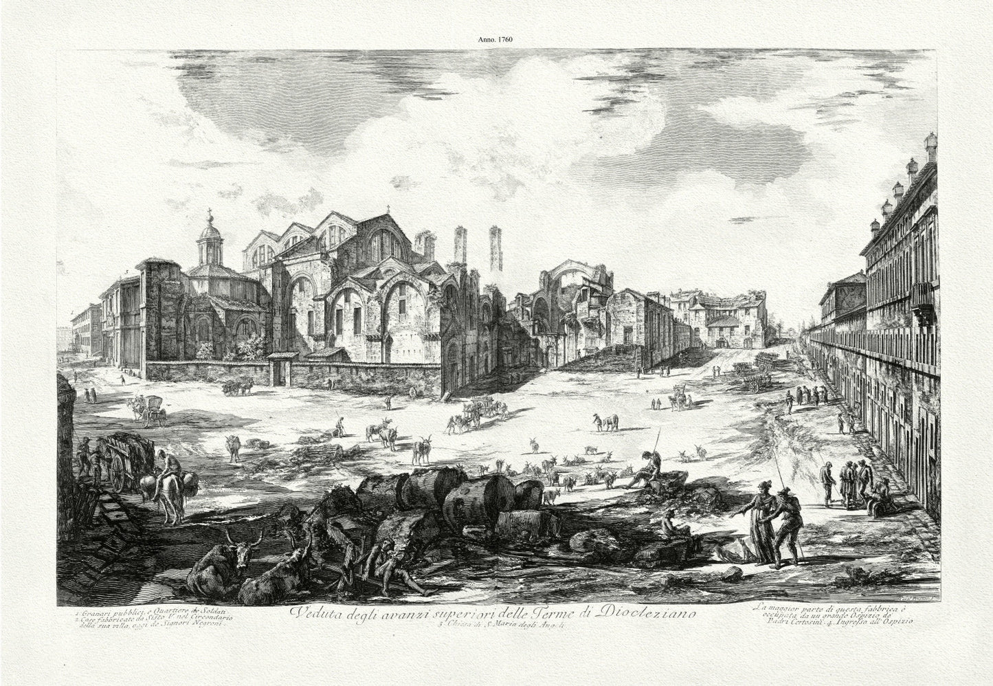 Roman Empire: Giovanni Battista Piranesi, View of the Baths of Diocletian, c. 1760 - The Map Chest