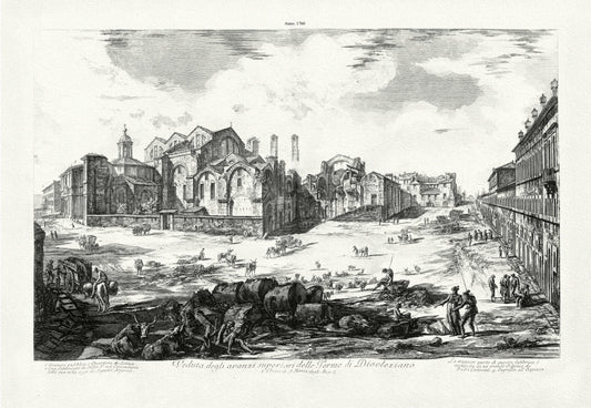 Roman Empire: Giovanni Battista Piranesi, View of the Baths of Diocletian, c. 1760 - The Map Chest