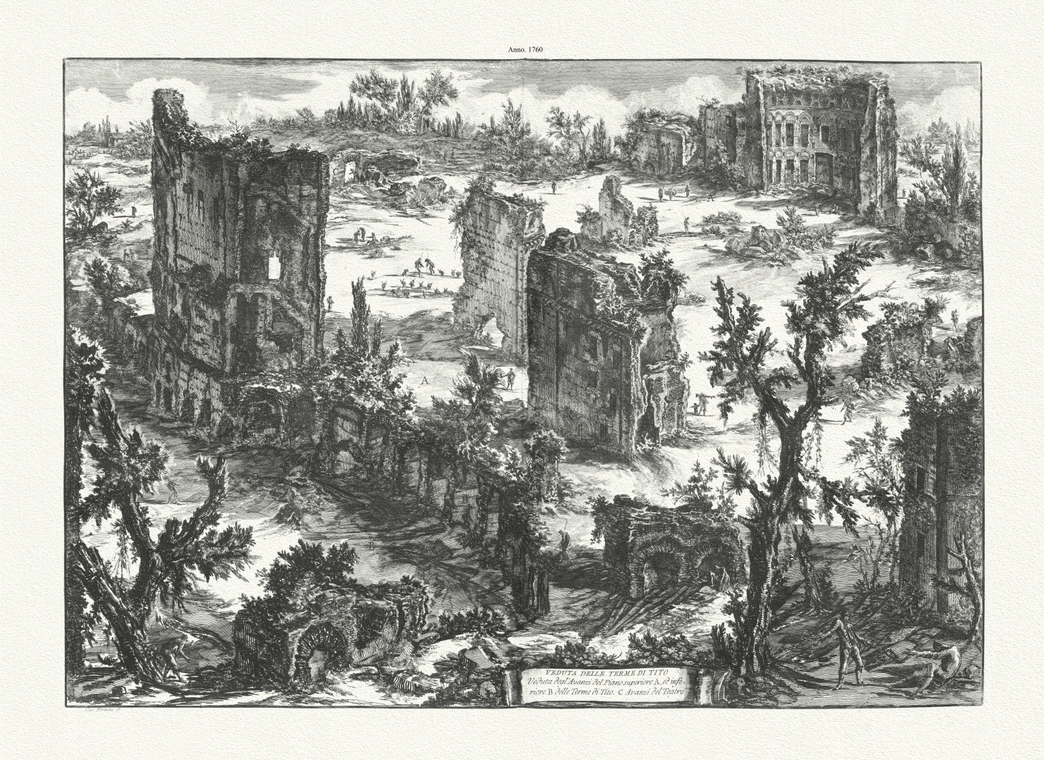 Roman Empire: Giovanni Battista Piranesi, View of the Baths of Titus, c. 1760 - The Map Chest